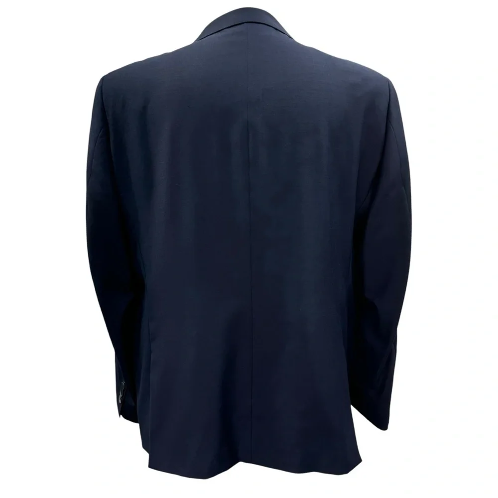 Tiglio Luxe Blazer Sangria Jacket Men’s 44S Navy Blue Italy Merino Wool
